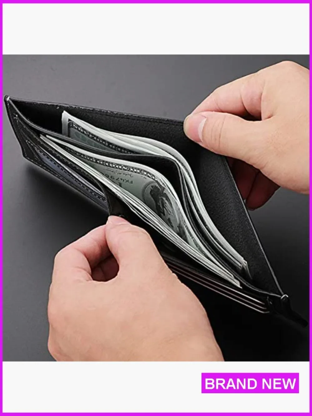 Slim PU Leather Wallet Classic Bifold Design RFID Blocking Travel Essential